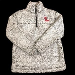Boxer Craft | Ole Miss Gray Sherpa Half Zip